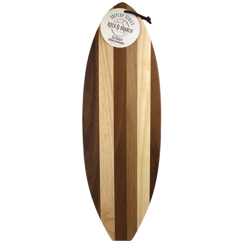 Totally Bamboo Rock & Branch Series Shiplap Surfboard Shaped Wood Serving and Cutting Board | Great for Wall Art - Image 5